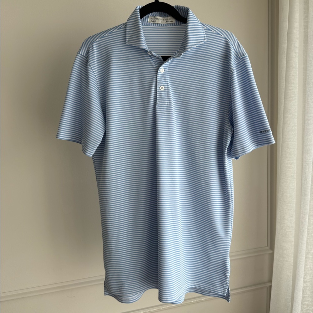 Holderness & Bourne Men's Blue Striped Polo Shirt - Genesis Park